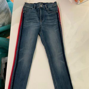 Express High Rise Jeans with Red Detailing Size 2